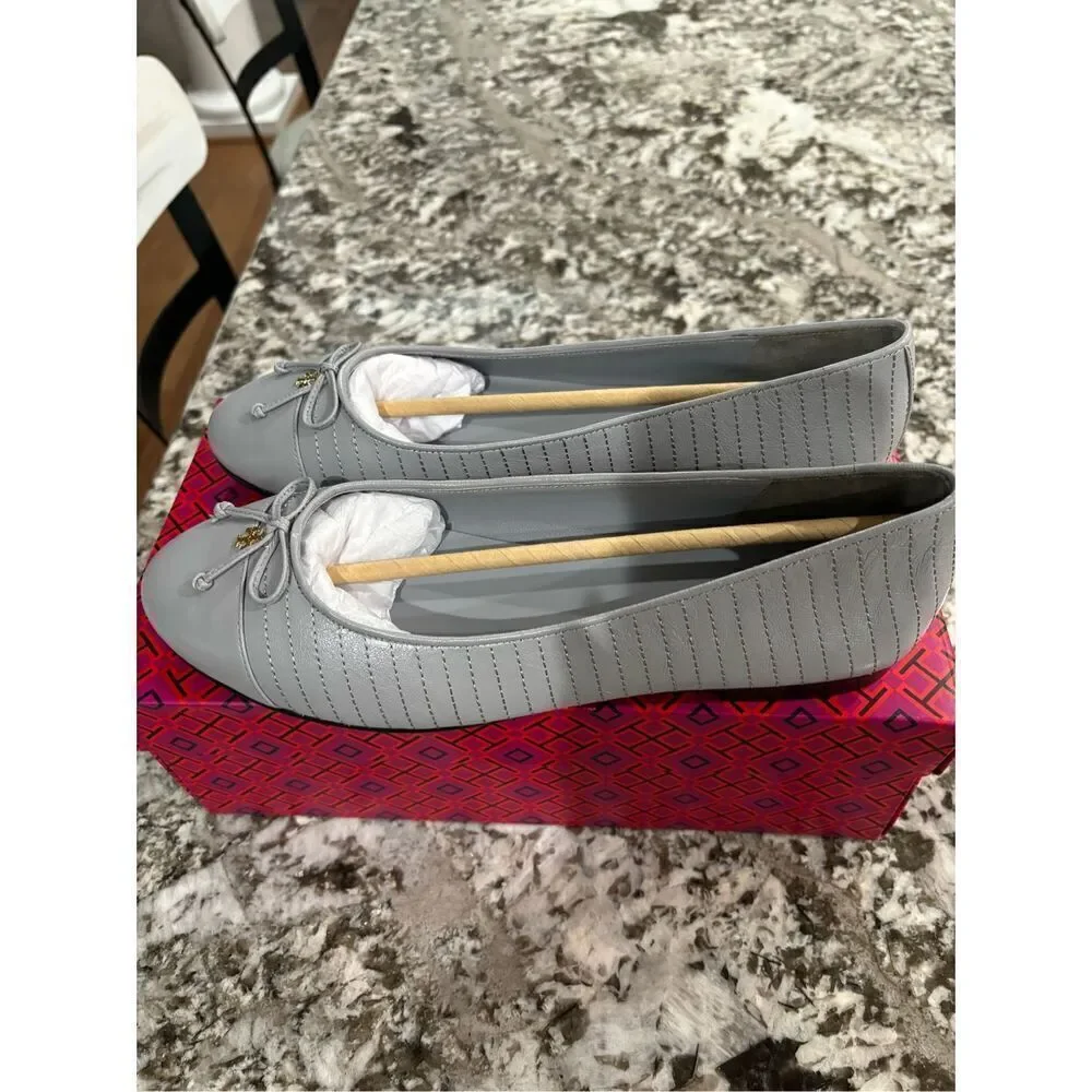 NWT Tory Burch Cap-Toe Quilted Ballet Flats